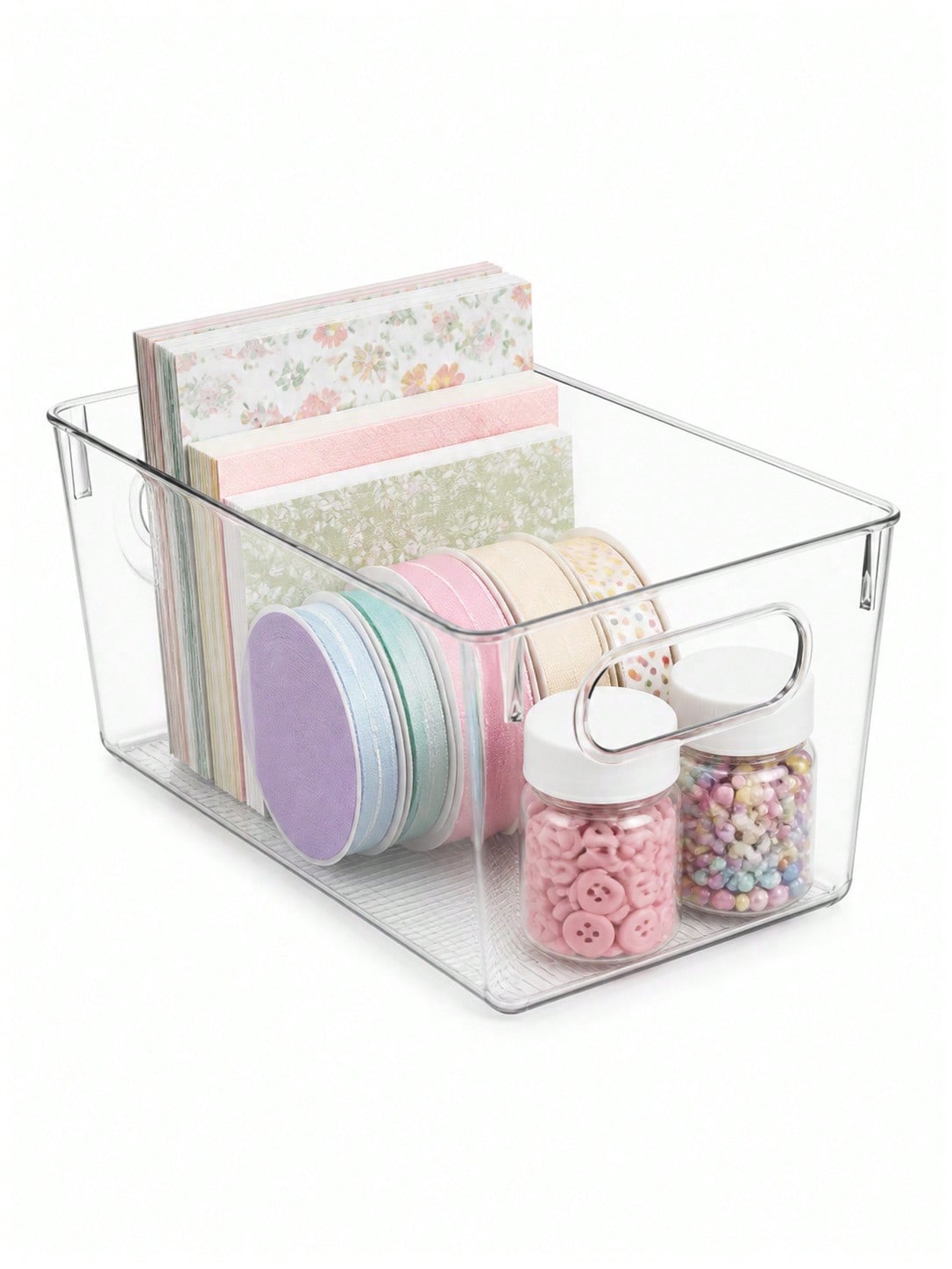 Home Office Student - 8-Pack Clear Storage Bins with Handles,