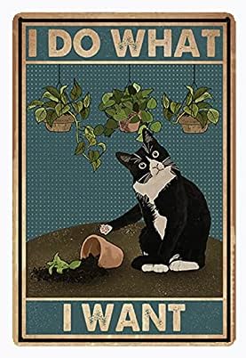 Home Office Quotes - sanstar Vintage Metal Sign Cat Poser