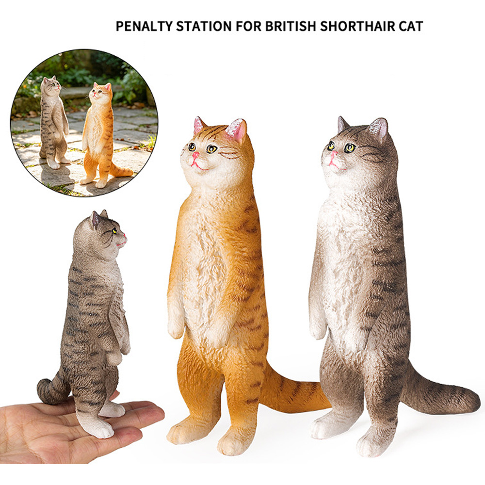 Home Office British - Standing British Shorthair Cat Figurine Lifelike