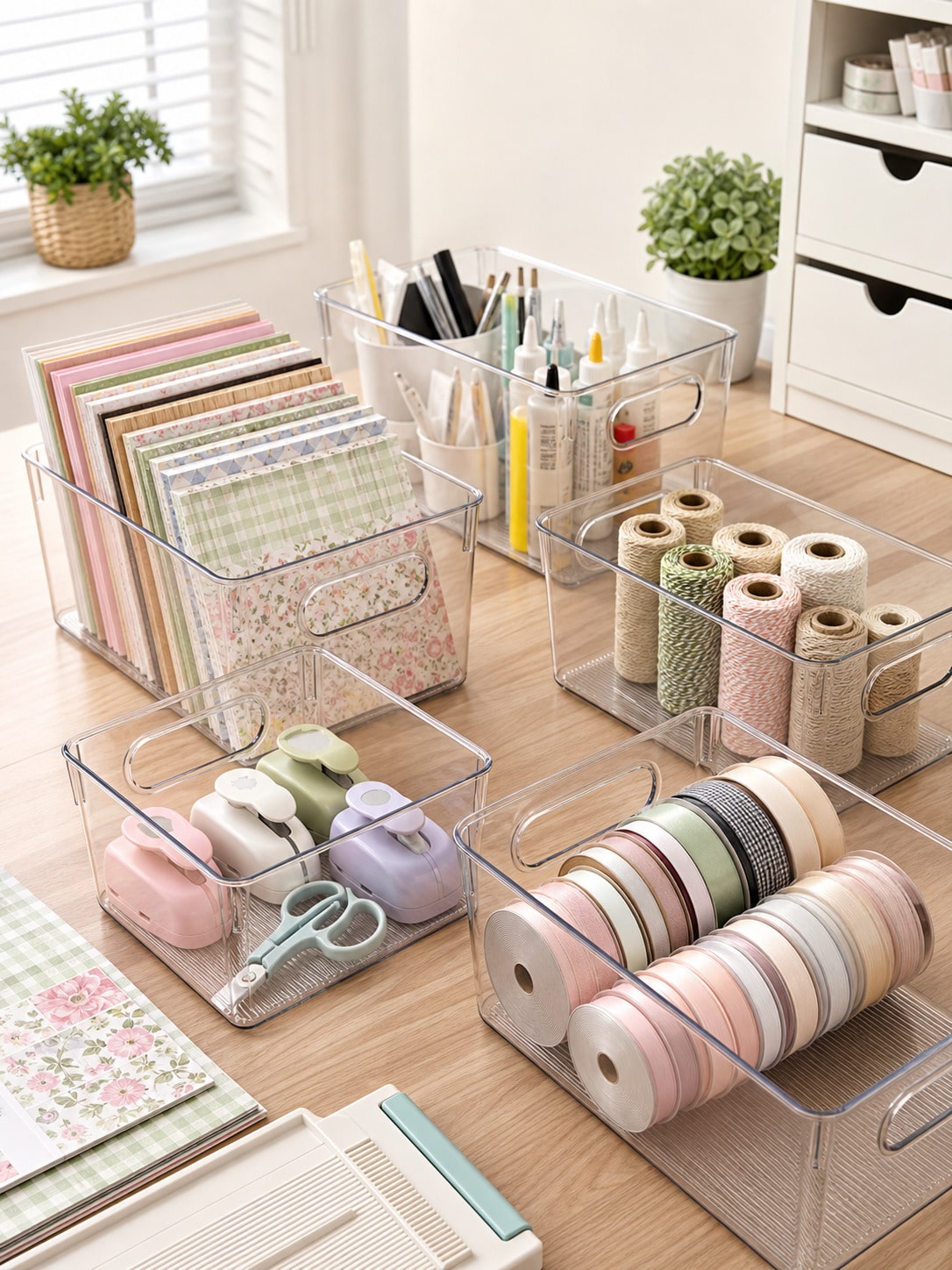 8-Pack Clear Storage Bins with - Home Office Student ulasan dan harga