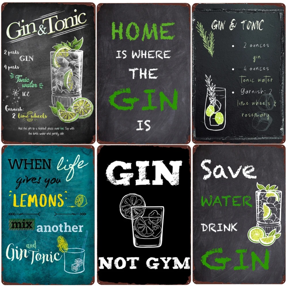 Gin Tonic Cocktail Chalkboard  - Home Office Quotes ulasan dan harga