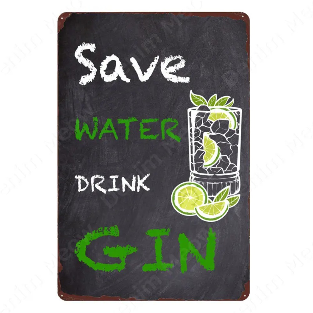 Gin Tonic Cocktail Chalkboard  - Home Office Quotes ulasan dan harga