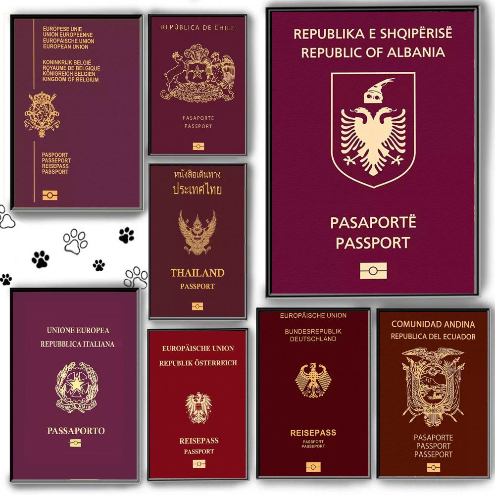 Red-background Passports Poste - Home Office Passport ulasan dan harga