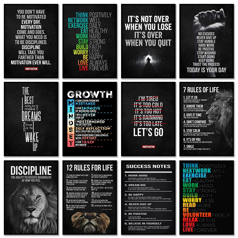 1pc frameless Motivational Quo - Home Office Quotes ulasan dan harga