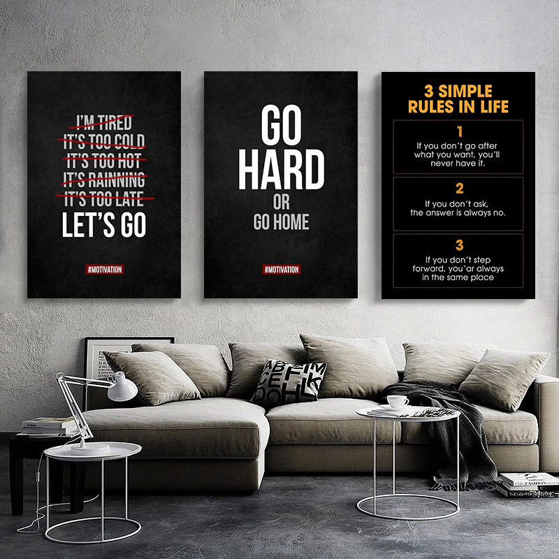 1pc frameless Motivational Quo - Home Office Quotes ulasan dan harga