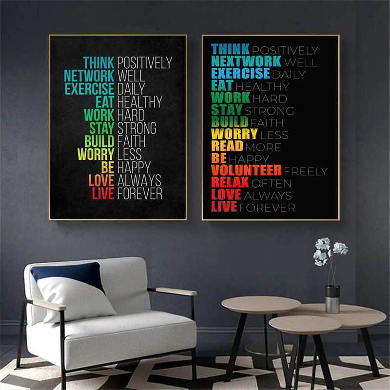 1pc frameless Motivational Quo - Home Office Quotes ulasan dan harga