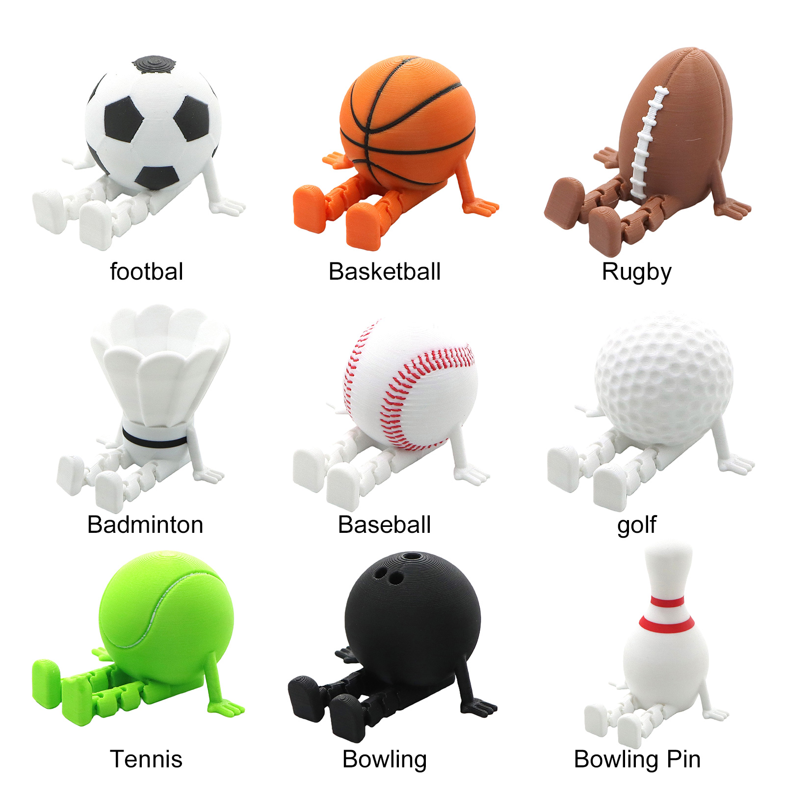 Sports Ball Buddies 3D Printed - Home Office Student ulasan dan harga