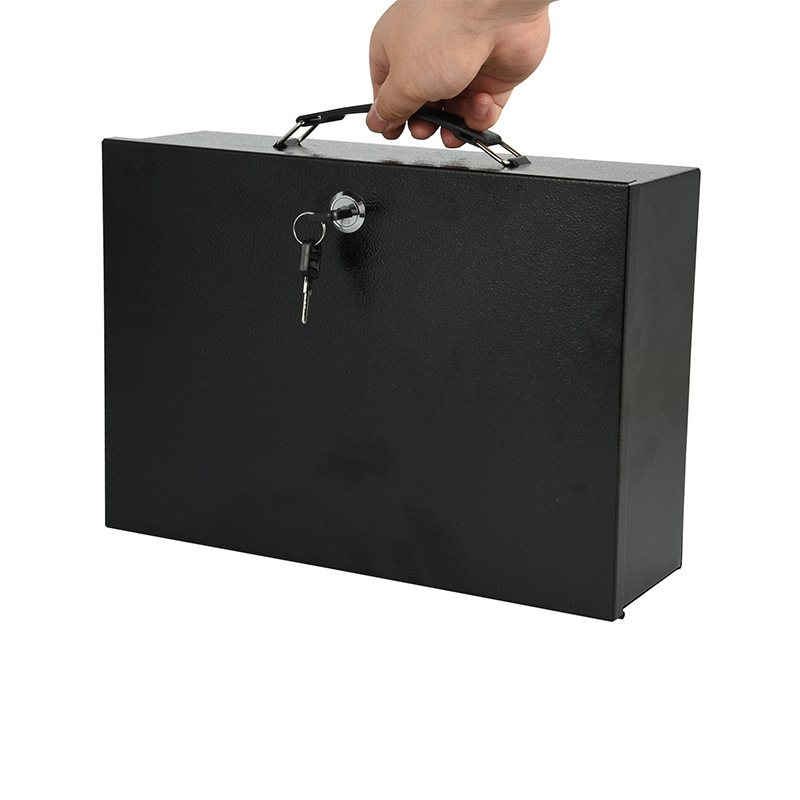 Portable Safe Locked Iron Box  - Home Office Passport ulasan dan harga