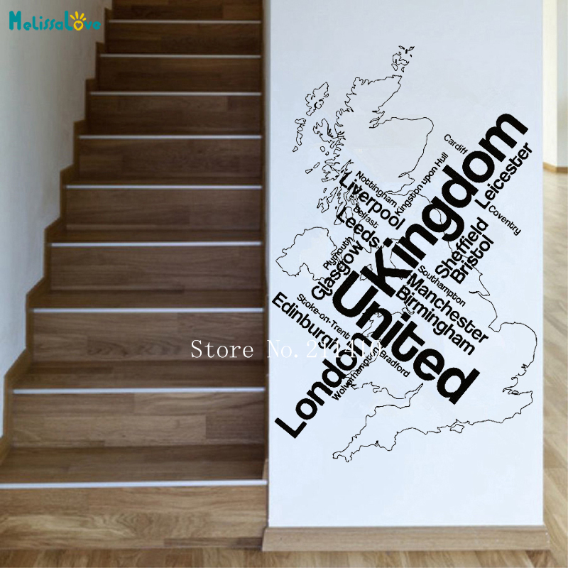 Wall Sticker Map London Unied  - Home Office Of London ulasan dan harga