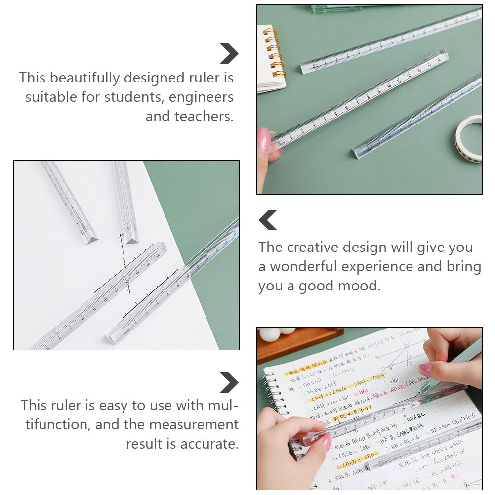 6Pcs Plastic Triangle Ruler St - Home Office Student ulasan dan harga