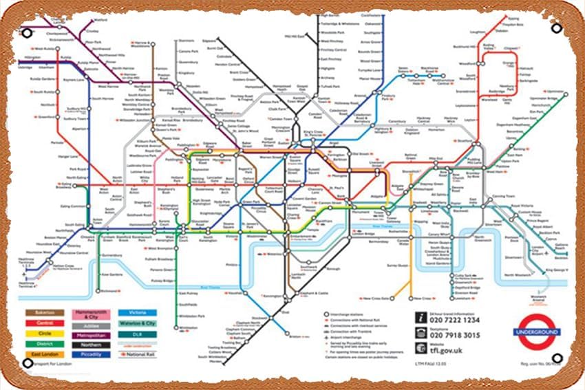 London Underground Map - Poste - Home Office Of London ulasan dan harga