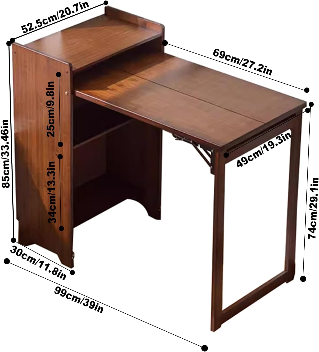 Bamboo Folding Desk With Stora - Home Office Hideaway Desk ulasan dan harga