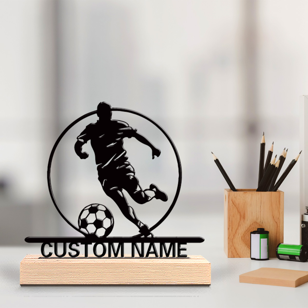Custom Soccer Player Metal Sta - Home Office Setup ulasan dan harga