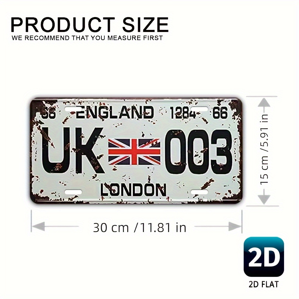 Vintage London UK License Plat - Home Office Of London ulasan dan harga
