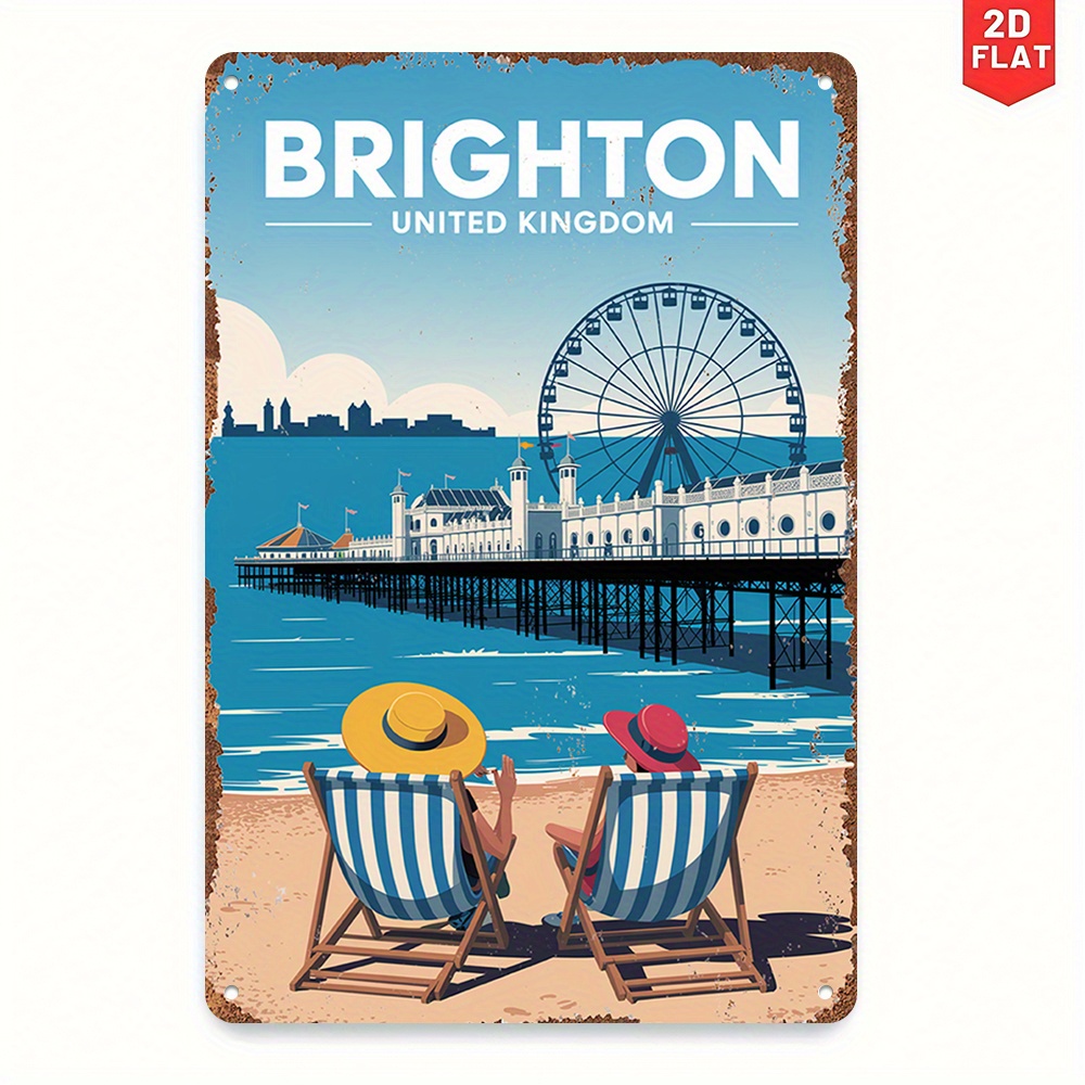 1PC 2D Flat Vintage Metal Sign - Home Office British ulasan dan harga