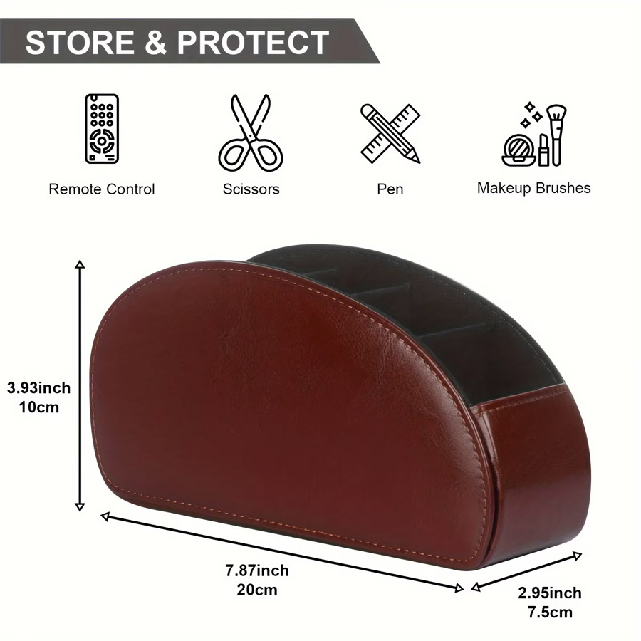 1Pc 5 Grid PU Leather Desktop  - Home Office Setup ulasan dan harga