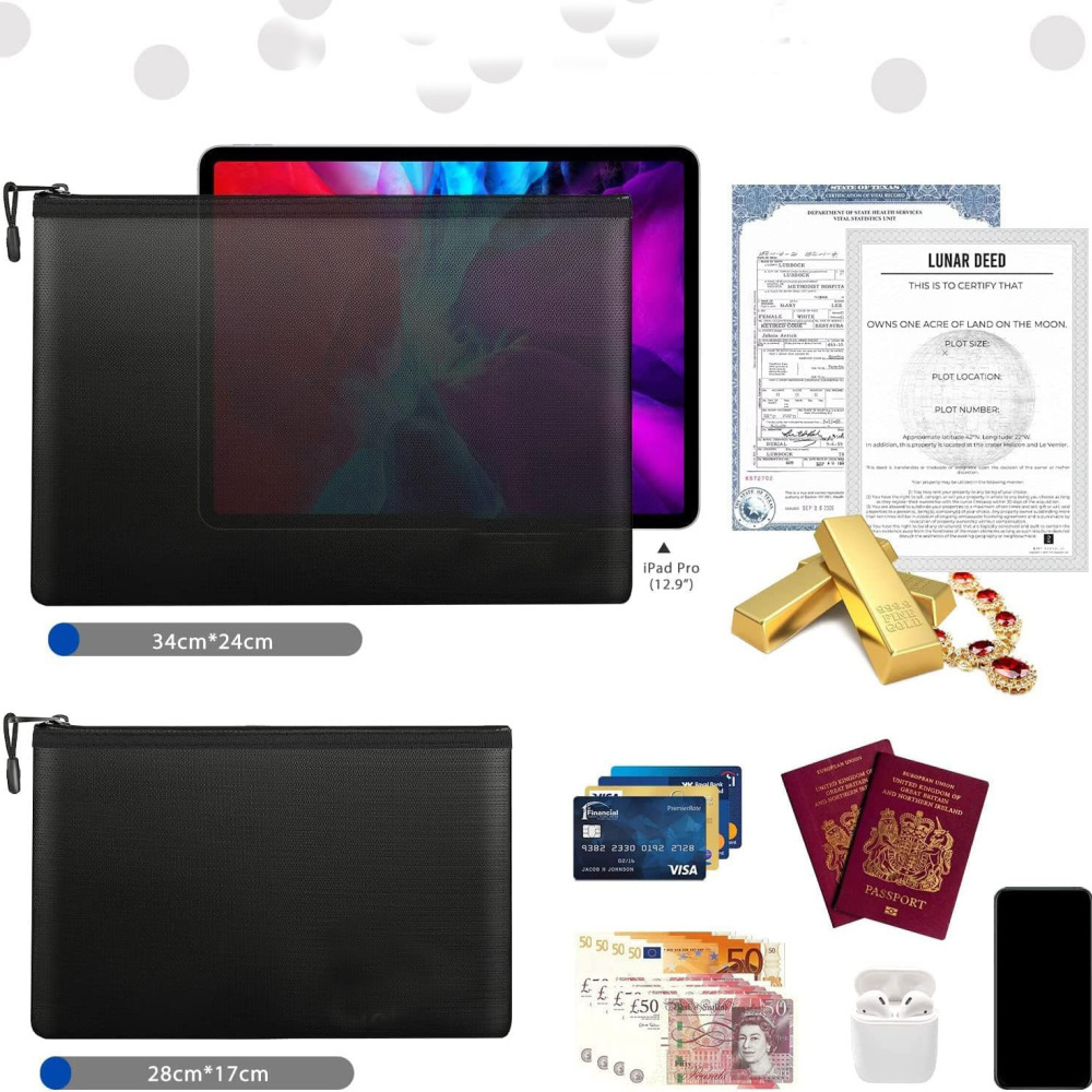 Fireproof Document Bag Waterpr - Home Office Passport ulasan dan harga