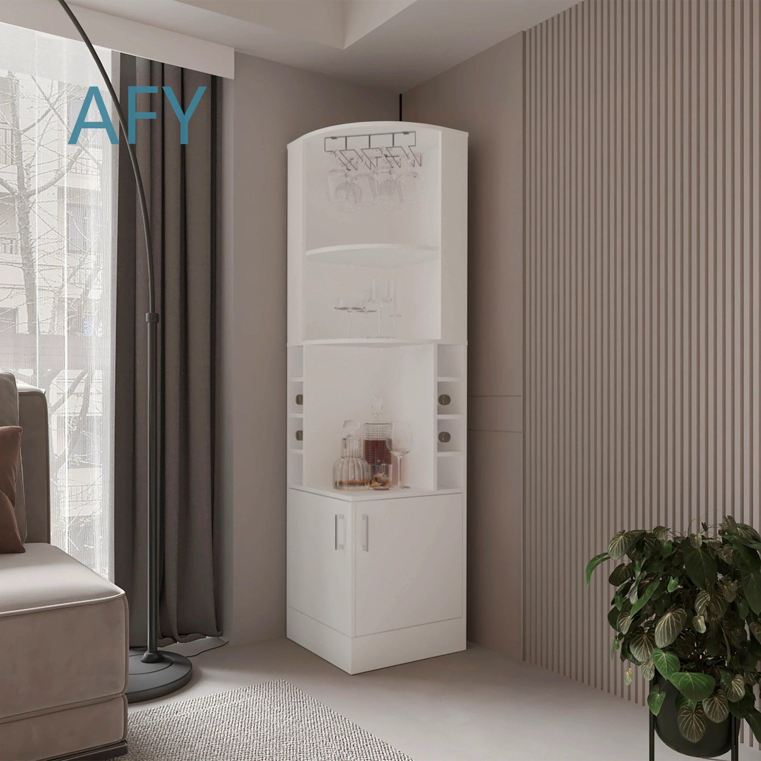 White Corner Bar Cabinet with  - Home Office Ikea ulasan dan harga