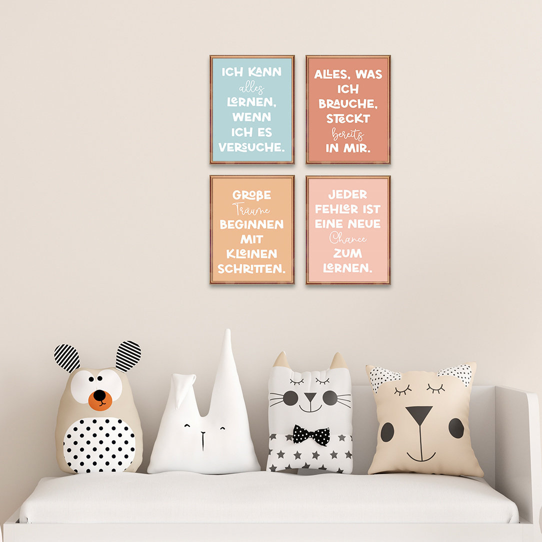 6pcs frameless Canvas Painting - Home Office Quotes ulasan dan harga