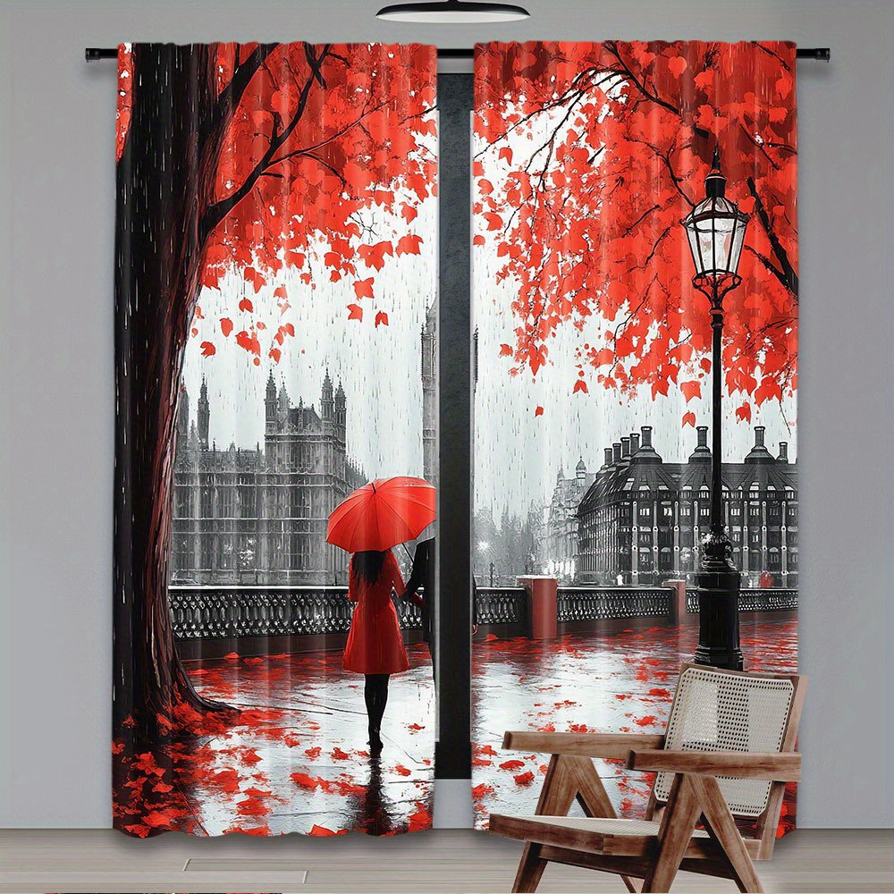 Romantic Autumn Red Leaves Cur - Home Office Of London ulasan dan harga