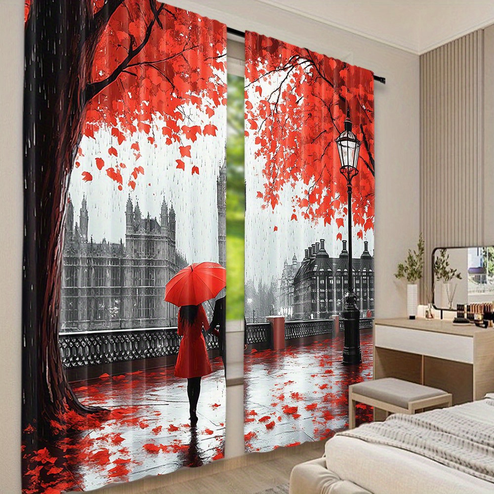 Romantic Autumn Red Leaves Cur - Home Office Of London ulasan dan harga