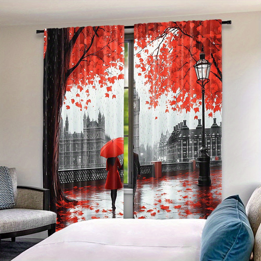 Romantic Autumn Red Leaves Cur - Home Office Of London ulasan dan harga