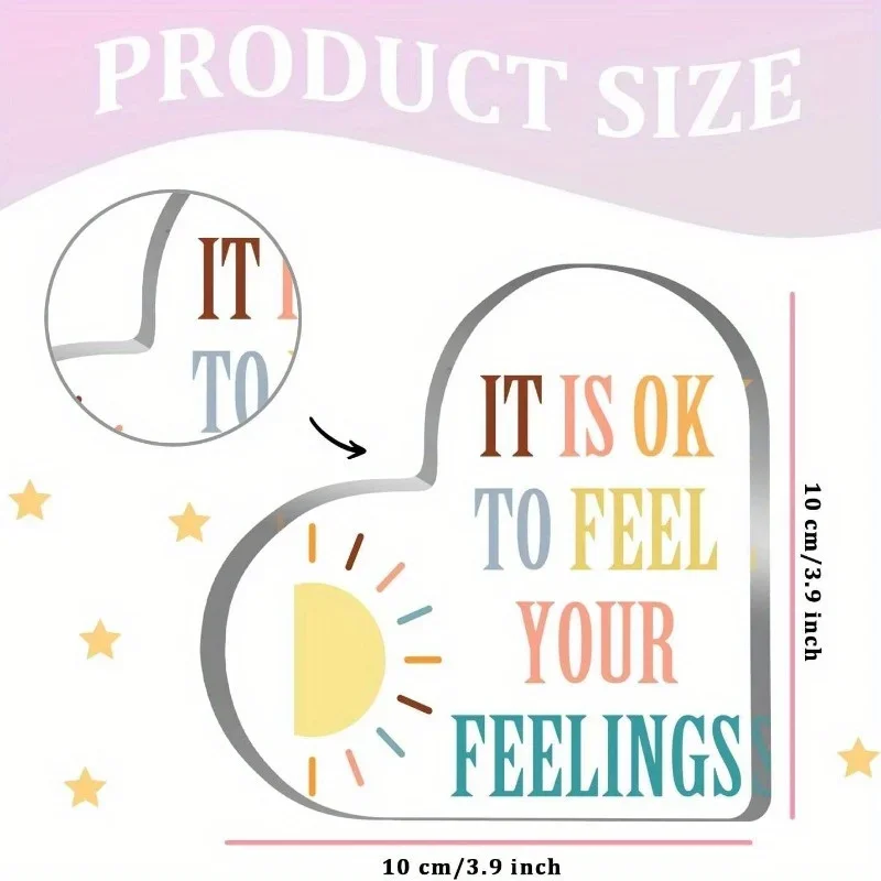 Clear Heart Acrylic Sign Posit - Home Office Quotes ulasan dan harga