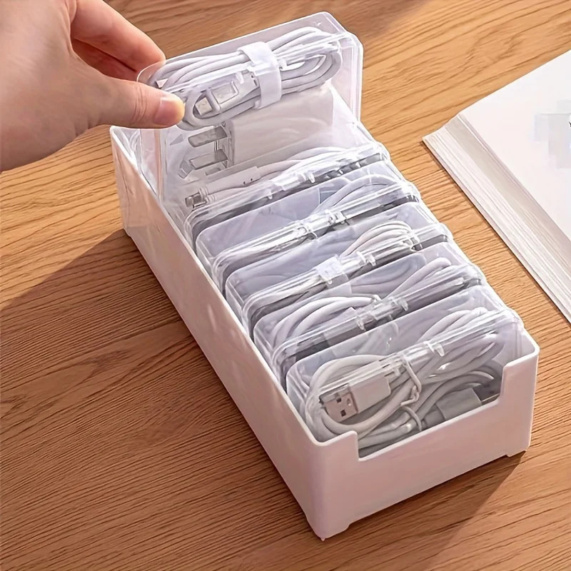 7 In 1 Clear Data Cable Storag - Cable Management Box ulasan dan harga
